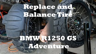 BMW R1250 GS Tire Replacement and Balance [upl. by Idnym2]