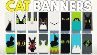 Minecraft  Cat Banners Design Tutorial  Minecraft Cat Banners [upl. by Ardnusal]