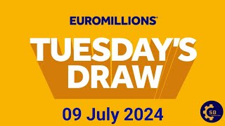 Euromillions Draw Live Results 09 July 2024  Euromillions Live Tonight Results [upl. by Afnin]