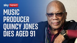 American music producer Quincy Jones dies [upl. by Ocsicnarf]