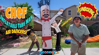 Unboxing New Chef Inflatable Tube Man Air Dancer  Comparing Goodeny vs Look Our Way [upl. by Goat746]