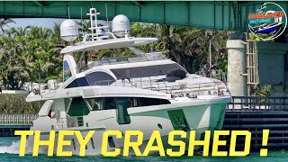 Yacht Crashes At Haulover Inlet Bridge Under Inspection [upl. by Iormina]