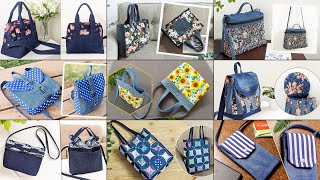 9 DIY Denim and Printed Fabric Bags  Old Jeans Ideas  Compilation  Upcycle Crafts  Bag Tutorial [upl. by Benia615]