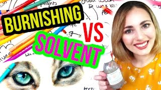 BURNISHING VS SOLVENT Which Is Better Coloured Pencil Blending Tutorial [upl. by Savage97]