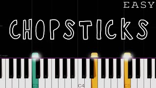 Chopsticks  EASY Piano Tutorial [upl. by Xyno]