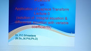 application of laplace transform lecture3solution of integral equation and differential equation [upl. by Teodor]