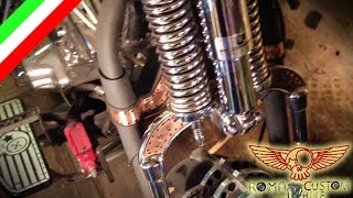 Assemblaggio della forcella springer Harley Davidson tutorial  ep3p2 Roma Custom Bike [upl. by Cranston]