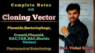 Vector l Vectors Cloning Vector Complete Notes Plasmids Bacteriophage Pceutical Biotechnology [upl. by Dalli]