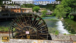 FontainedeVaucluse  A French Village With A Crystal Clear Sorgue River 8K [upl. by Brock]