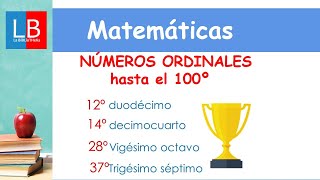 Los números ORDINALES hasta el 100✔👩‍🏫PRIMARIA [upl. by Stefanie605]