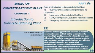 CONCRETE BATCHING PLANT I RMC PLANT I Overview of Concrete Batching Plant and Its Components [upl. by Joellyn]