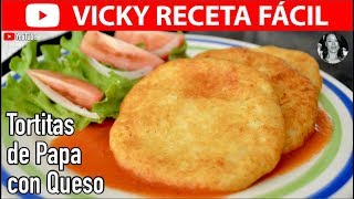 TORTITAS DE PAPA CON QUESO  VickyRecetaFacil [upl. by Franny]