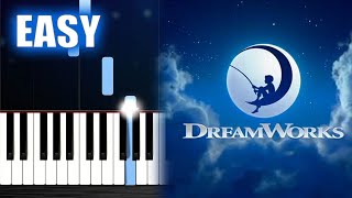 DreamWorks Animation Intro  EASY Piano Tutorial [upl. by Amador594]