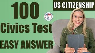 2024 100 Civics Questions and answers in RANDOM Order amp SIMPLEST ANSWERS [upl. by Ahsim]