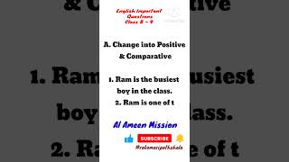 English Important Questions Al ameen mission admission test 2025 class 8  9 rokomaripathshala [upl. by Demahom239]