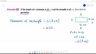 6 TN Maths Term III 3 PERIMETER AND AREA Example 1 If the length of a rectangle is 12 cm [upl. by Clint]