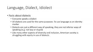 CSD2361 Language and Dialect [upl. by Lehpar]