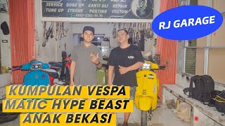 MAIN KE RJGARAGE TEMPATNYA VESPA MATIC ANAK MUDA BEKASI [upl. by Anes]