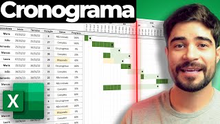 Método MAIS COMPLETO para fazer cronograma no EXCEL [upl. by Eedebez]