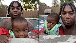 Fredo Bang Stops Son From Chewing The Pool Deck During Daddy Duty 🥶 [upl. by Godfry]