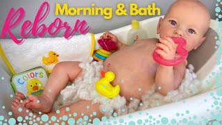 Reborn Baby Skya Is Feeling Better Morning Routine Bath amp A Walk Outside [upl. by Lauer146]