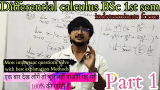 Indeterminate forms BSc 1st semindeterminate forms BSc 1st yeardifferential calculus indeterminate [upl. by Nahallac]