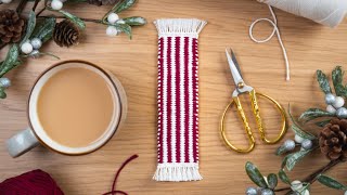 EASY Vertical Stripe Woven Bookmark beginner friendly [upl. by Aisayn530]