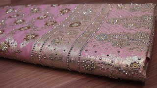 ARNG3144 quotThe Lace Pinkquot Vol 3 Premium Banarasi Silk SareeSilkAcrylic StonesSilver Zari [upl. by Ratib]