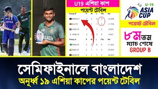 সবার আগে সেমিফাইনালে বাংলাদেশ 💥🇧🇩💥  U19 asia cup 2023 Points table today  Match 8 [upl. by Tam]