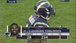 Ladainian Tomlinson’s Record Breaking 243 Yard Game 12282003 [upl. by Strohben]