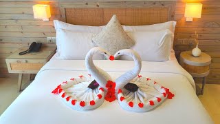 Romantic Bedroom Decorations  swan towel art  arlove106 [upl. by Silevi]