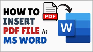 How to Insert PDF File in Word  Add PDF to a Word Document [upl. by Pamelina]