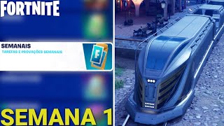 COMO COMPLETAR TODAS AS MISSÃ•ES DA SEMANA 1  TEMPORADA 1  FORTNITE [upl. by Aihsemaj]