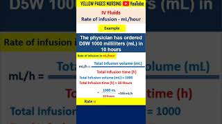 IV fluid calculation  Rate of infusion mLhour [upl. by Hill]