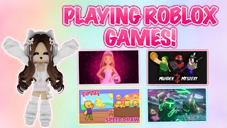 PLAYING GAMES ON ROBLOX LIVE [upl. by Erminia]