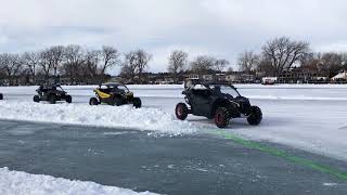 Winter games East Lake OkobojiUTV racing too [upl. by Launamme]