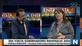 Entrevista a Marcela Hernando  Candidata a Gobernadora Regional en 2da vuelta [upl. by Nnylesor]