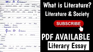 What is Literature  Literature and Society [upl. by Saudra]