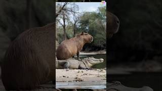 Capybara Riding a Crocodile – How Does This Happen funfacts capy [upl. by Letitia153]