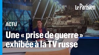 Un blindé de larmée ukrainienne capturé par les Russes exhibé à la TV [upl. by Mensch948]