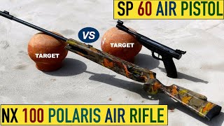 NX 100 Polaris Air Rifle Vs SP 60 Air Pistol Power Test [upl. by Hultin]