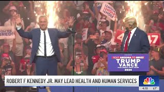 Trump picks Robert F Kennedy Jr to lead Health amp Human Services [upl. by Yrtnahc]