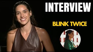 Interview ADRIA ARJONA talks new movie BLINK TWICE [upl. by Alleb]