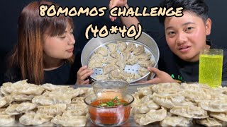 Momo Eating Challenge  80 Dumplings with Spicy Chutney🔥   RECIPE  MUKBANG [upl. by Asilim891]