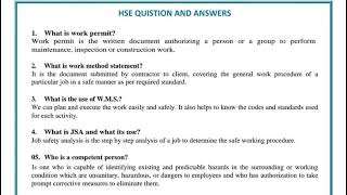 Safety officer interview questions and answers HSEGUIDE2001 hsestudyguide hseguide hsexam [upl. by Ecerahs]