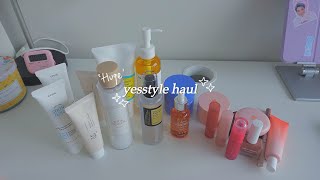 huge Yesstyle haul 🤍 kmakeup and kskincare 🎀 tiktok recommended [upl. by Nyvek]