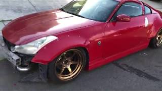 350z Fiberglass Mafia Widebody Install and Paint review [upl. by Attelahs]