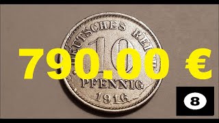 10 Pfennig 1916 A Stempelbruch  Rare [upl. by Cutcheon]