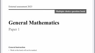 General Maths QCAA external exam 2023 paper 1 multi choice [upl. by Hara309]