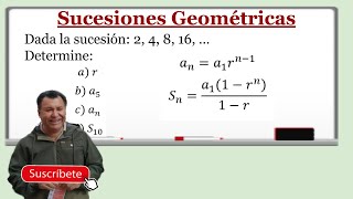 Sucesiones y series Geométricas  Término general y suma de términos [upl. by Britni]